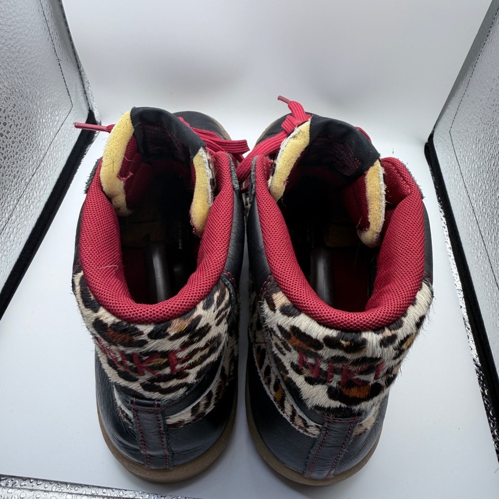 Champion Black High-Top Sneakers with Leopard Swoosh and Red Laces size: 9.5 - Picture 6 of 8